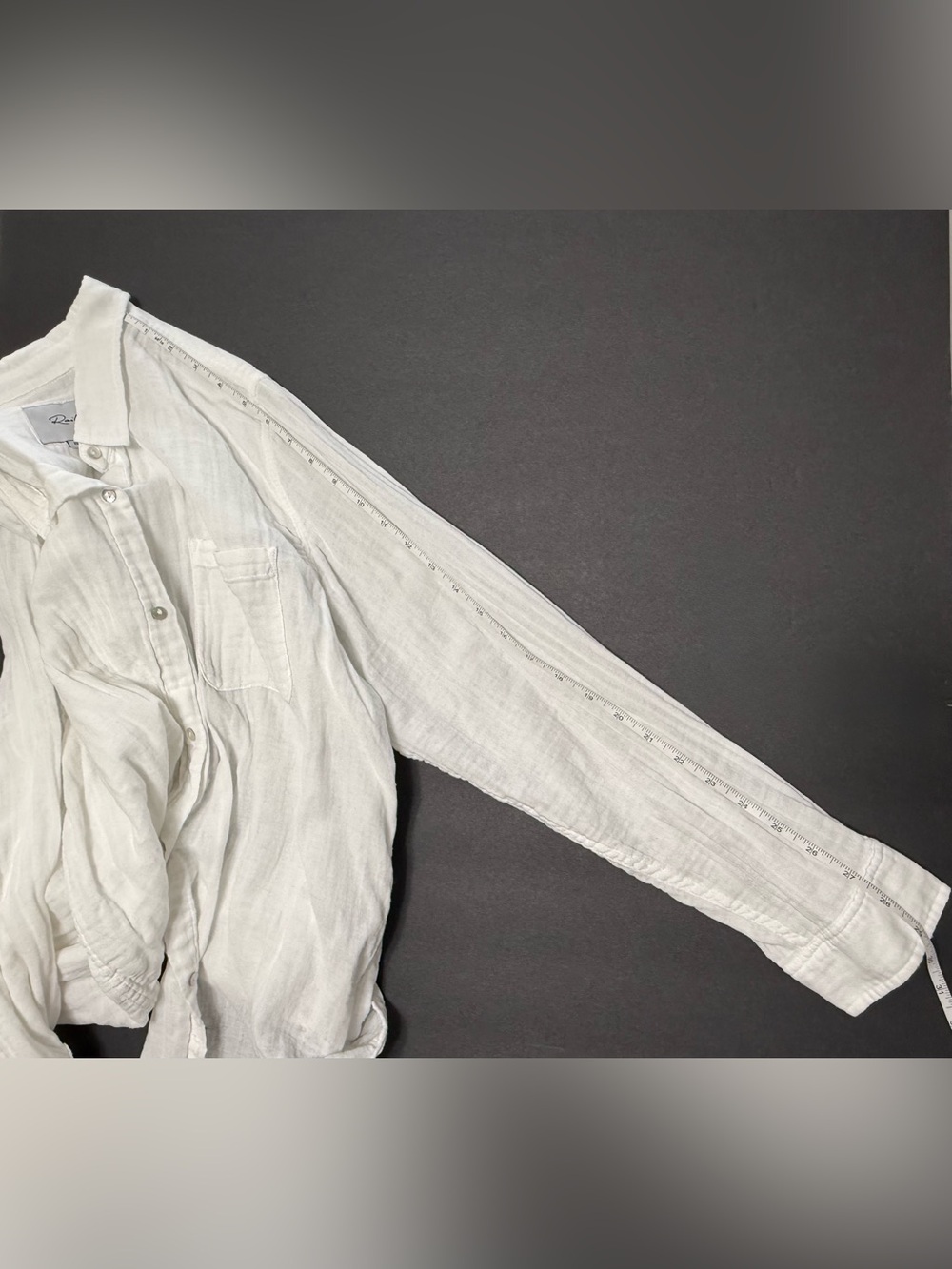 Rails Ellis White Gauze Cotton Button Front Shirt XL Oversized Long Sleeves Boho - Picture 12 of 12